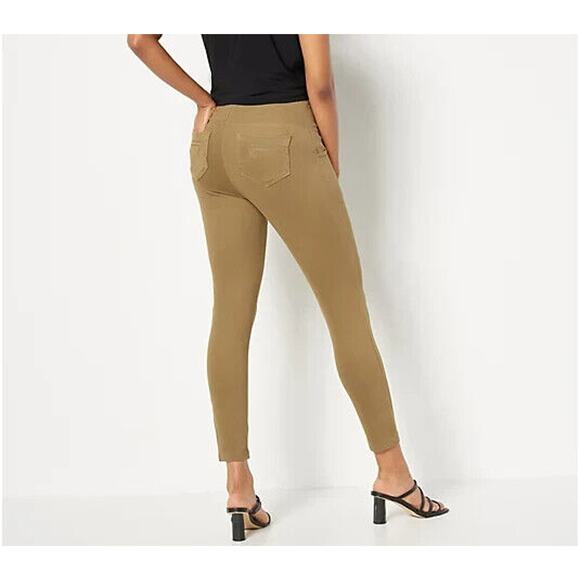 WOMEN WITH CONTROL NEW $63 St. Tropez Twill Legging w/ Pockets Olive‎ 22WP - Picture 2 of 4